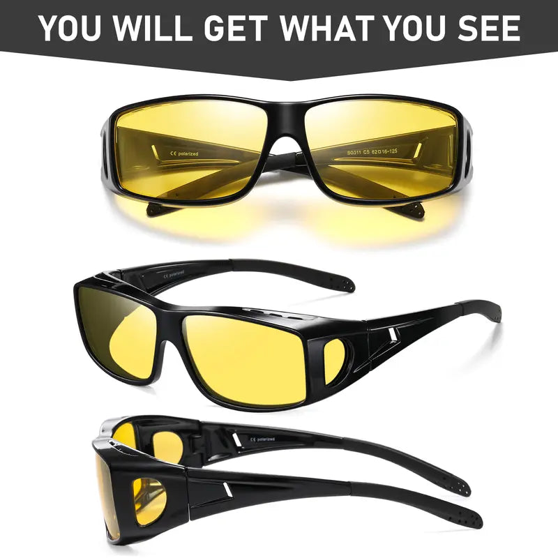 Elouria™ Night Driving Glasses – Anti-Glare Polarized HD Fit Over Glasses